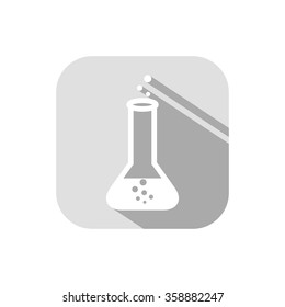 laboratory glass icon with long shadow