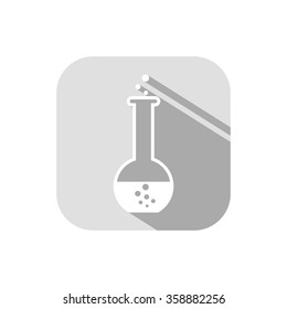 laboratory glass icon with long shadow
