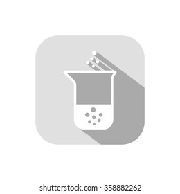 laboratory glass icon with long shadow