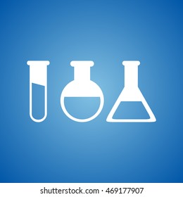 Laboratory Glass Icon on blue color.