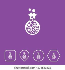 LABORATORY GLASS Icon on Flat UI Colors with Different Shapes. Eps-10.