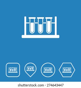 LABORATORY GLASS Icon on Flat UI Colors with Different Shapes. Eps-10.