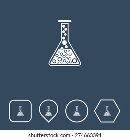 Laboratory Glass Icon on Flat UI Colors with Different Shapes. Eps-10.