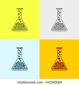 Laboratory Glass Icon on Four Different Backgrounds. Eps-10.