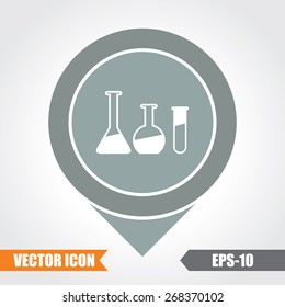  laboratory glass Icon On Map Pointer. Eps.-10.