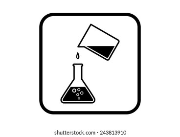 Laboratory glass icon on white background