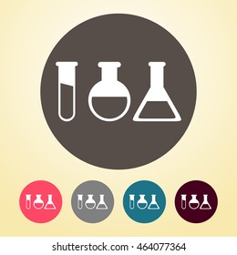 Laboratory Glass Icon in round shape.