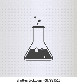 Laboratory glass icon. Science icon, vector test tubes filled with bubbles