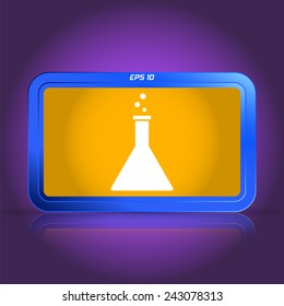 Laboratory glass icon. Specular reflection. Made vector illustration