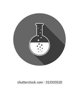 laboratory glass icon,long shadow