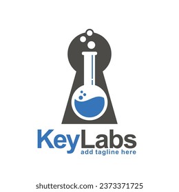 laboratory glass with keyhole, simple flat design. 