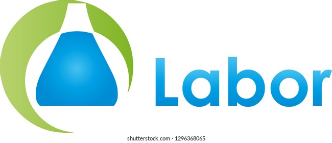 Laboratory glass with liquid logo