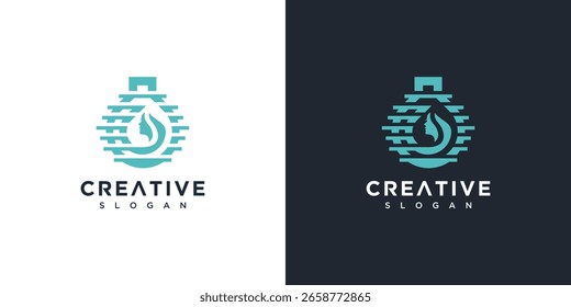 projeto do logotipo do vidro do laboratório. inspiração do logotipo do vetor do vidro do laboratório com pessoas