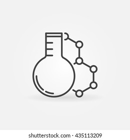Laboratory glass with molecule icon. Vector chemistry concept symbol or logo element
