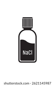 Laboratory glass with NaCL icon	