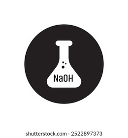 Laboratory glass with NaOH text	