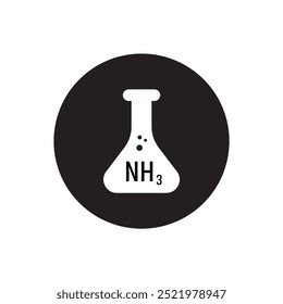 Vidrio de laboratorio con el icono de NH3	
