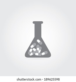laboratory glass on gray background 
