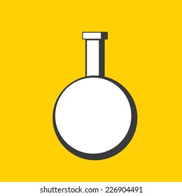 laboratory glass on orange background. Vitro.vector