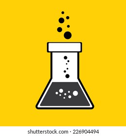laboratory glass on orange background. Vitro.vector