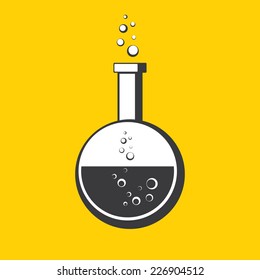 laboratory glass on orange background. Vitro.vector