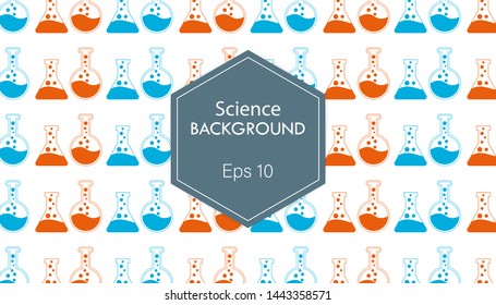 Laboratory glass pattern concept. colorful pattern background with glasses in blue and yellow color mode. flat design style. vector illustration
