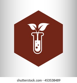 laboratory glass and plant icon