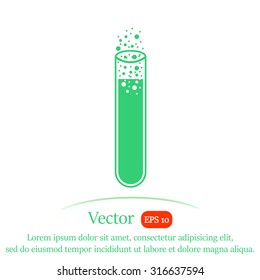 Laboratory glass vector icon.