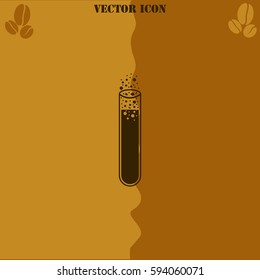Laboratory glass vector  icon Coffee symbol background.