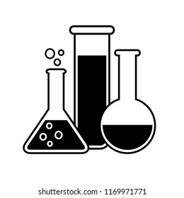 Laboratory glass vector icon. glassware equipment Experiment flasks and test tube. Trendy modern research symbol. Simple flat style