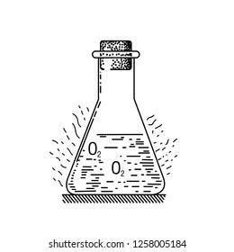 Laboratory glass vector icon. glassware equipment Experiment flasks and test tube.  Simple flat style 