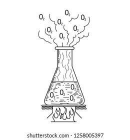 Laboratory glass vector icon. glassware equipment Experiment flasks and test tube.  Simple flat style 