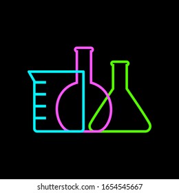 Laboratory glass vector icon on black background