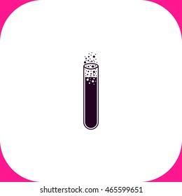 Laboratory glass vector icon on white background.