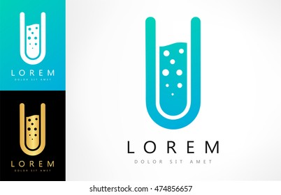 Laboratory glass vector Logo design.