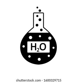 Laboratory glass with water on white background. Vector illustration.