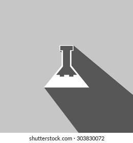 Laboratory glass web icon on gray background
