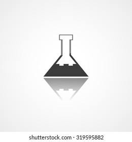 Laboratory glass web icon on white background