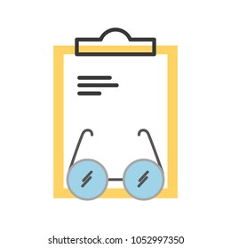 laboratory glasses with clipboard