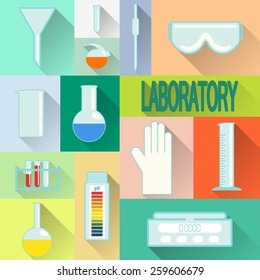 Laboratory glassware, chemical flasks. Laboratory bulbs.