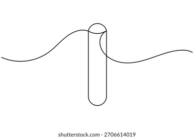Laboratory glassware continuous one line drawing on white background minimalist scientific experiment outline vector illustration