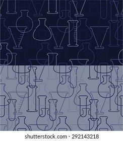 Laboratory glassware contours vector background