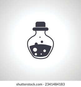 Laboratory glassware equipment icon. laboratory flask with chemical liquid isolated icon