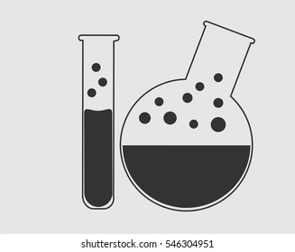 Laboratory glassware icon design vector background.