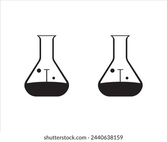 Laboratory glassware icon set on white background. Vector illustration.