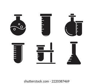 laboratory glassware icons set vector illustration