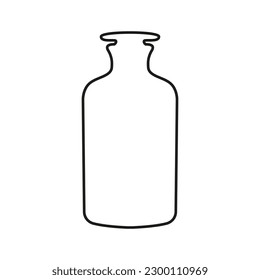 Laboratory glassware instruments. Beaker and flask, chemical glass for lab.