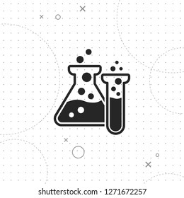 Laboratory glassware instruments icon, vector best flat icon on texture background , EPS 10