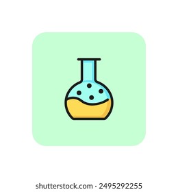 Laboratory glassware line icon. Substance, toxic, liquid. Research concept. Vector illustration can be used for topics like chemistry, clinical experiment, pharmacology