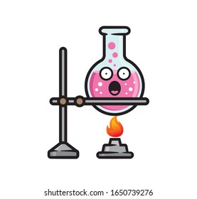 Laboratory glassware mascot character design